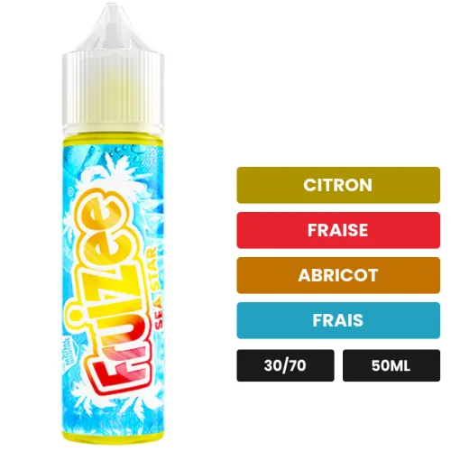 E-liquide Sea Star d'Eliquid France, 50 ml, saveurs citron, fraise, abricot et 1 autre.