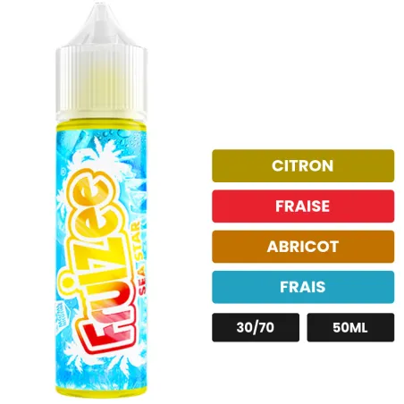 E-liquide Sea Star d'Eliquid France, 50 ml, saveurs citron, fraise, abricot et 1 autre.