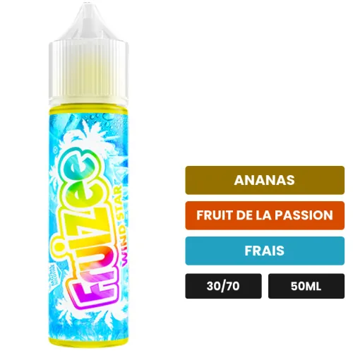 E-liquide Wind Star d'Eliquid France, 50 ml, saveurs ananas, fruit de la passion et frais.