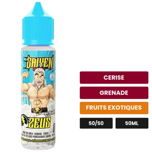 E-liquide Zeus de Swoke, 50 ml, saveurs cerise, grenade et fruits exotiques.