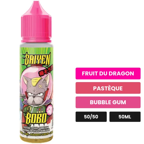 E-liquide Bobo de Swoke, 50 ml, saveurs fruit du dragon, pastèque et bubble gum.