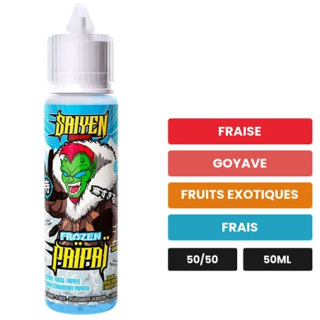 E-liquide Frozen Paipai de Swoke, 50 ml, saveurs fraise, goyave, fruits exotiques et 1 autre.