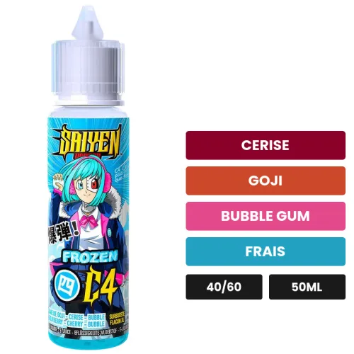 E-liquide Frozen C4 de Swoke, 50 ml, saveurs cerise, goji, bubble gum et 1 autre.