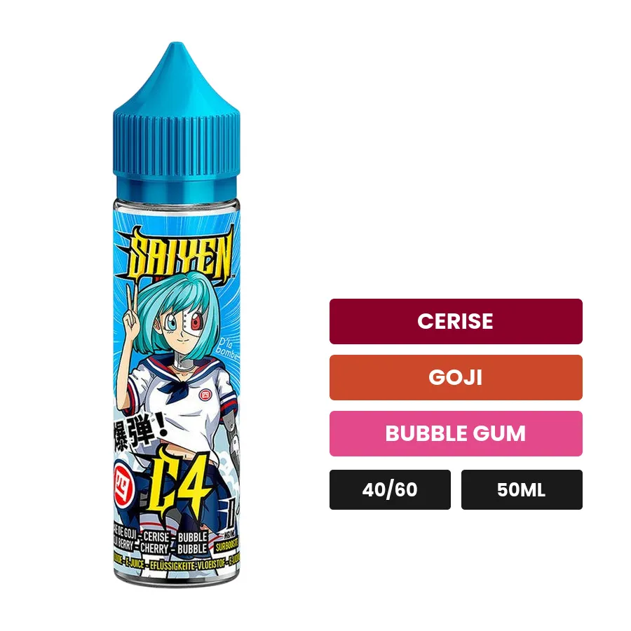 E-liquide C4 de Swoke, 50 ml, saveurs cerise, goji et bubble gum.