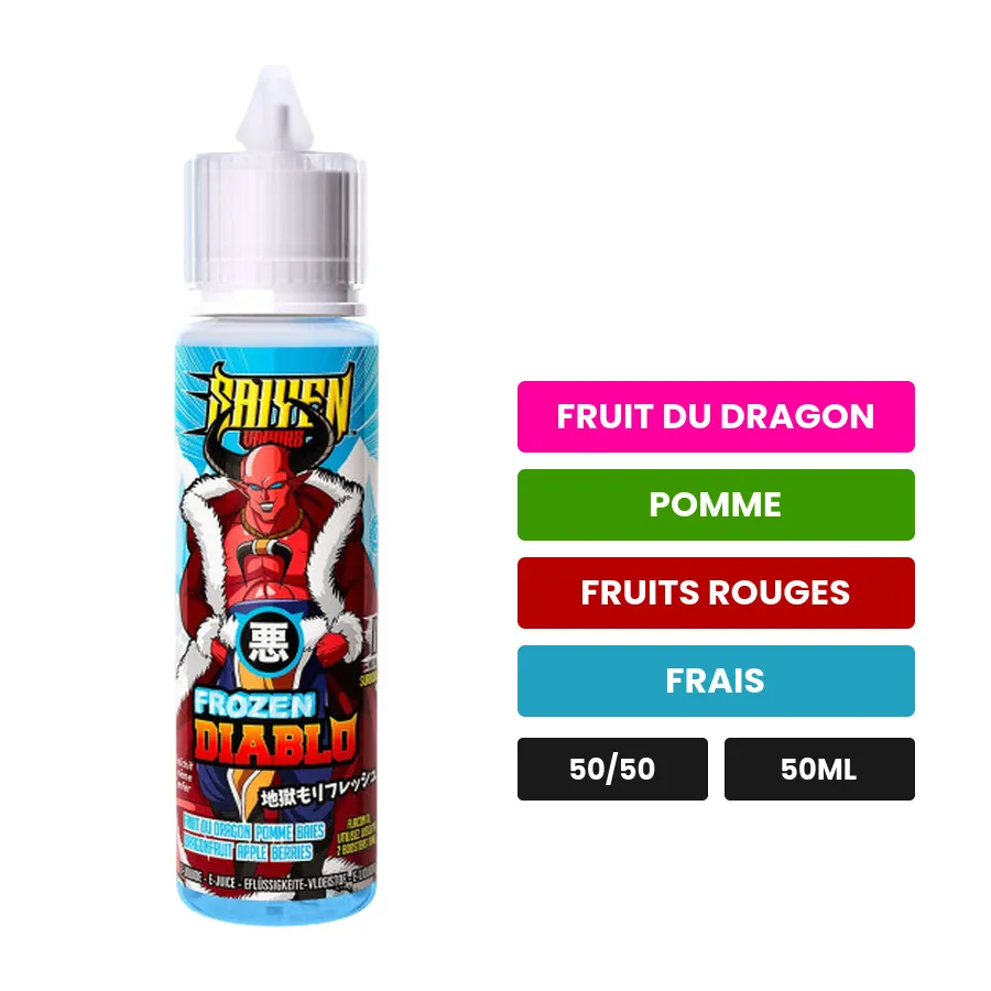 E-liquide Frozen Diablo de Swoke, 50 ml, saveurs fruit du dragon, pomme, fruits rouges et 1 autre.
