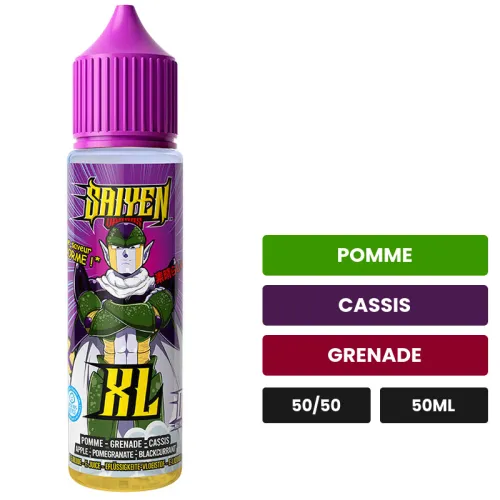 E-liquide Xl de Swoke, 50 ml, saveurs pomme, cassis et grenade.