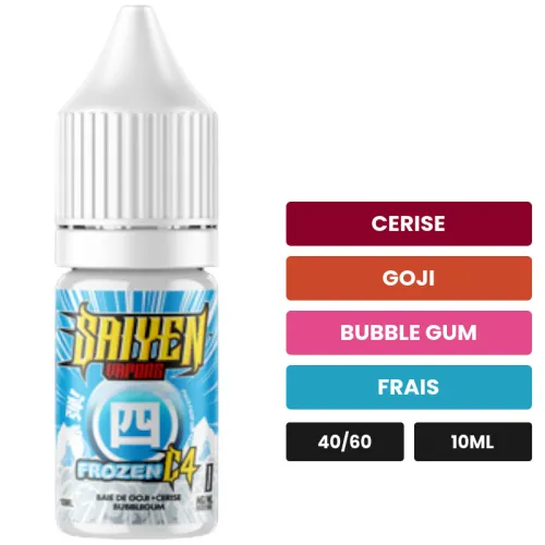 E-liquide Frozen C4 de Swoke, 10 ml, saveurs cerise, goji, bubble gum et 1 autre.