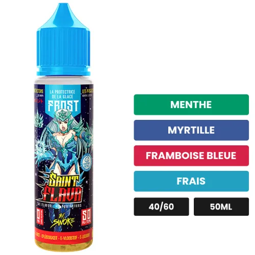 E-liquide Frost de Swoke, 50 ml, saveurs menthe, myrtille, framboise bleue et 1 autre.