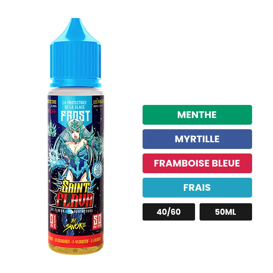 E-liquide Frost de Swoke, 50 ml, saveurs menthe, myrtille, framboise bleue et 1 autre.