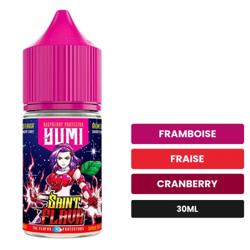 Arome concentre Yumi de Swoke, 30 ml, saveurs framboise, fraise et cranberry.