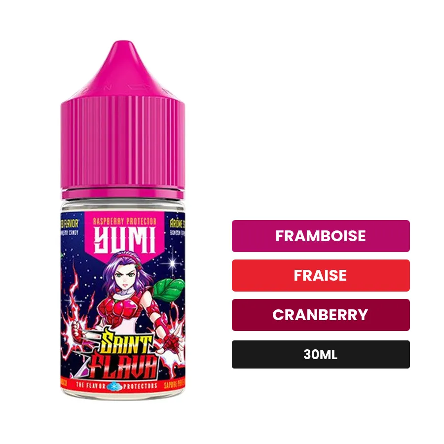 Arome concentre Yumi de Swoke, 30 ml, saveurs framboise, fraise et cranberry.