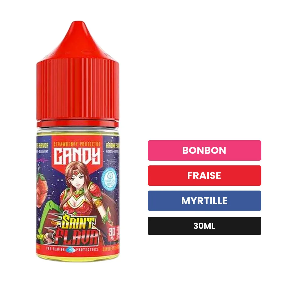 Arome concentre Candy de Swoke, 30 ml, saveurs bonbon, fraise et myrtille.
