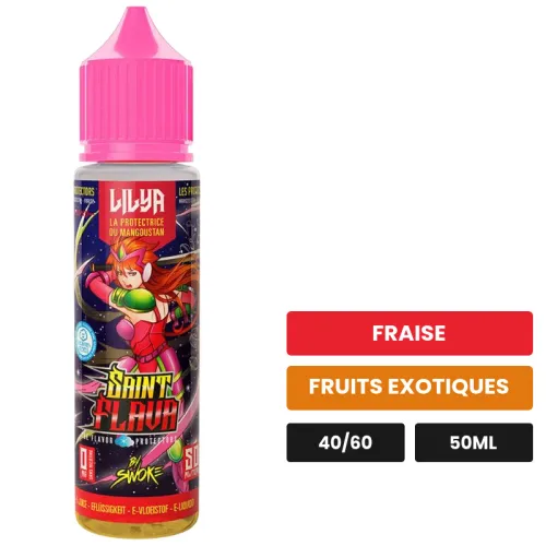 E-liquide Lilya de Swoke, 50 ml, saveurs fraise et fruits exotiques.