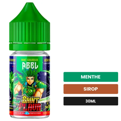 Arome concentre Abel de Swoke, 30 ml, saveurs menthe et sirop.
