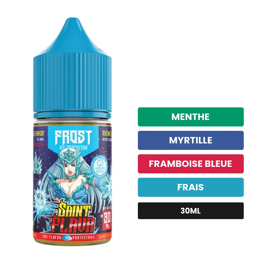 Arome concentre Frost de Swoke, 30 ml, saveurs menthe, myrtille, framboise bleue et 1 autre.