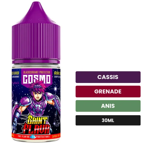 Arome concentre Cosmo de Swoke, 30 ml, saveurs cassis, grenade et anis.