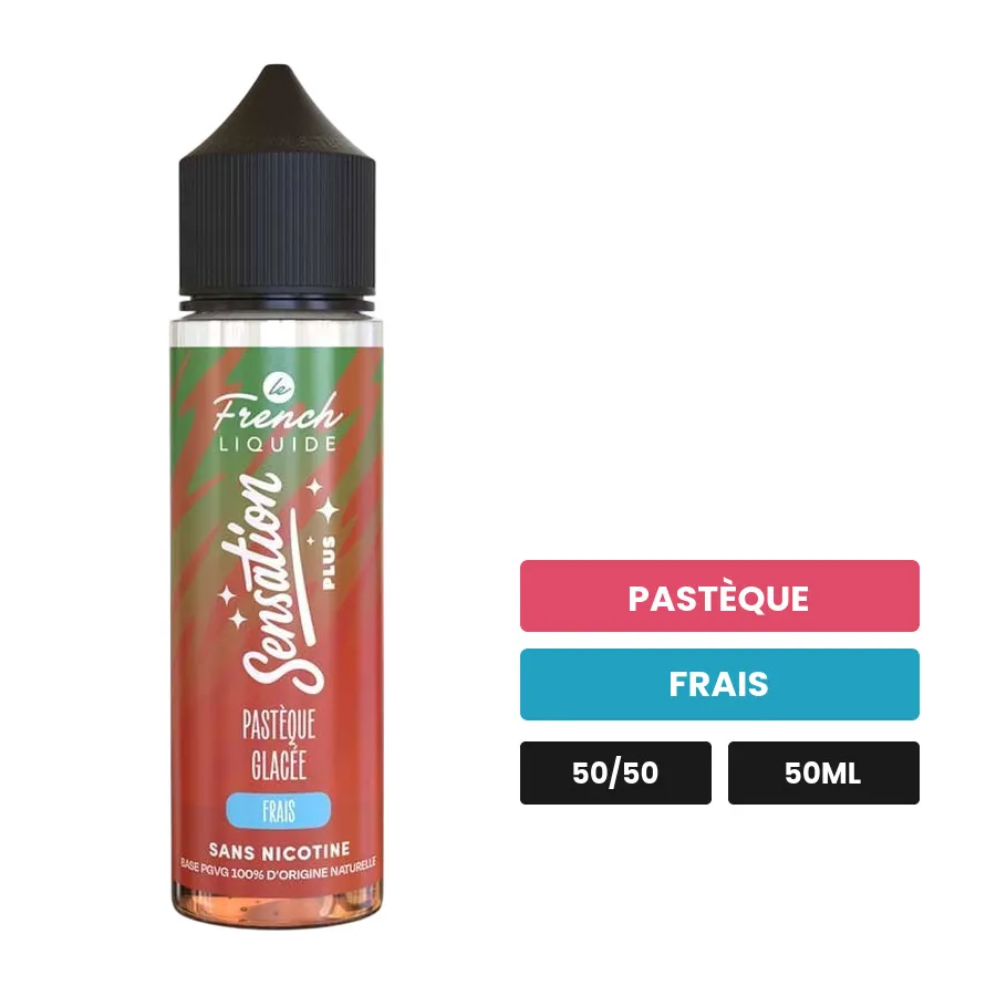 E-liquide Pastèque Glacée de Le French Liquide, 50 ml, saveurs pastèque et frais.