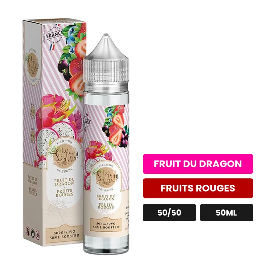 E-liquide Fruit Du Dragon Fruits Rouges de Savourea, 50 ml, saveurs fruit du dragon et fruits rouges.