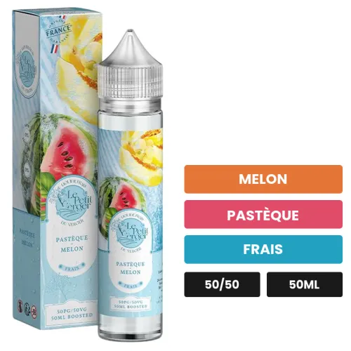 E-liquide Pasteque Melon de Savourea, 50 ml, saveurs melon, pastèque et frais.
