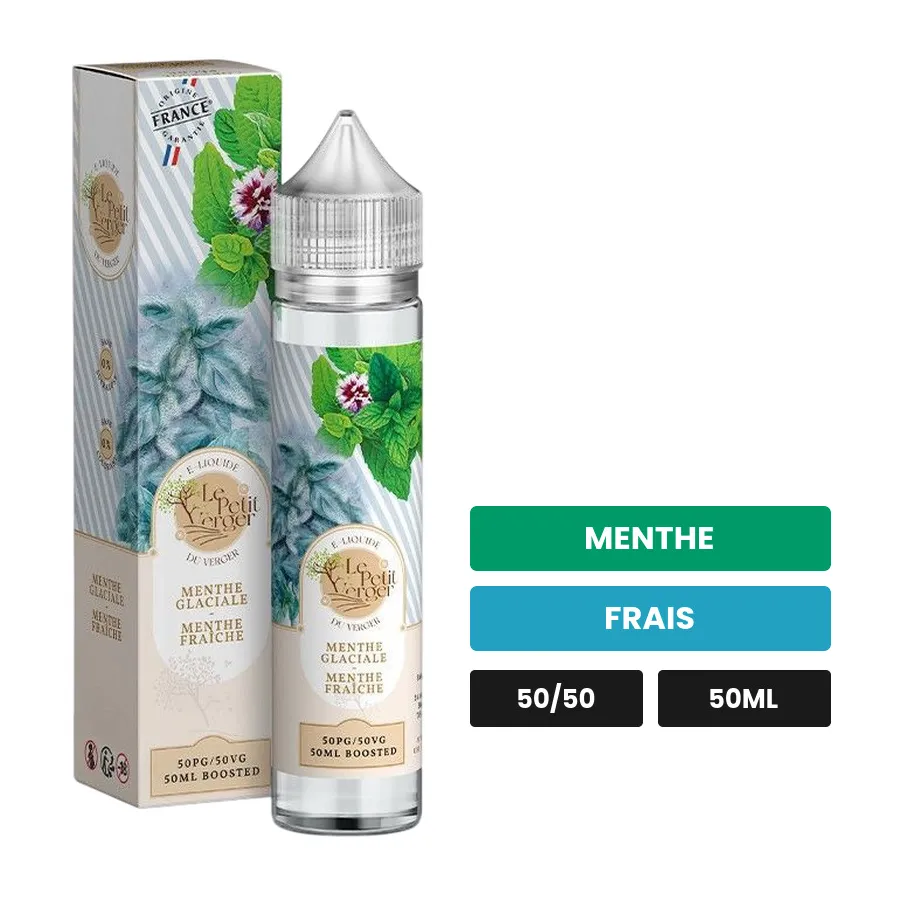 E-liquide Menthe Glaciale Menthe Fraîche de Savourea, 50 ml, saveurs menthe et frais.
