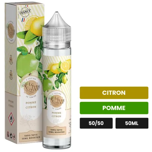 E-liquide Pomme Citron de Savourea, 50 ml, saveurs citron et pomme.