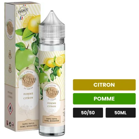 E-liquide Pomme Citron de Savourea, 50 ml, saveurs citron et pomme.