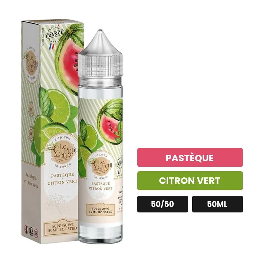 E-liquide Pastèque Citron Vert de Savourea, 50 ml, saveurs pastèque et citron vert.