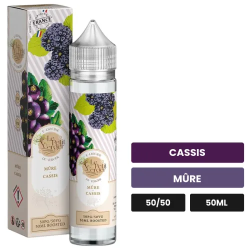 E-liquide Mûre Cassis de Savourea, 50 ml, saveurs cassis et mûre.