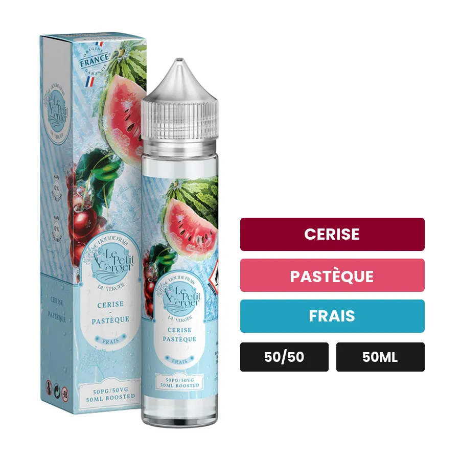E-liquide Cerise Pastèque de Savourea, 50 ml, saveurs cerise, pastèque et frais.