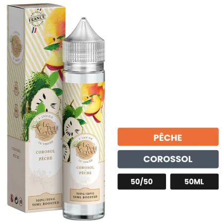 E-liquide Corossol Pêche de Savourea, 50 ml, saveurs pêche et corossol.