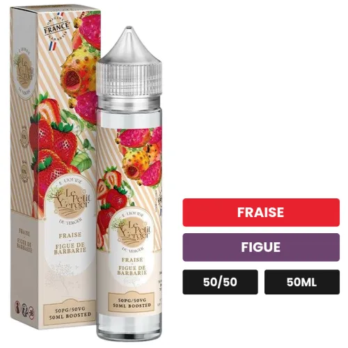 E-liquide Fraise Figue De Barbarie de Savourea, 50 ml, saveurs fraise et figue.