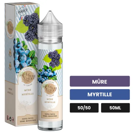 E-liquide Mure Myrtille de Savourea, 50 ml, saveurs mûre et myrtille.