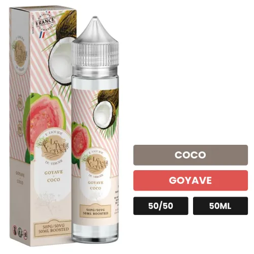 E-liquide Goyave Coco de Savourea, 50 ml, saveurs coco et goyave.