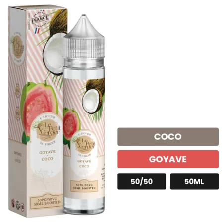 E-liquide Goyave Coco de Savourea, 50 ml, saveurs coco et goyave.