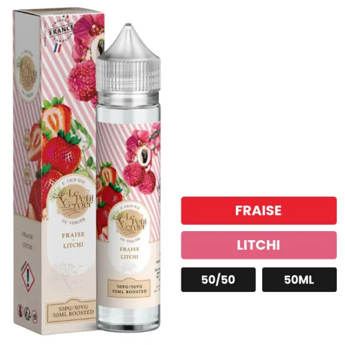 E-liquide Fraise Litchi de Savourea, 50 ml, saveurs fraise et litchi.