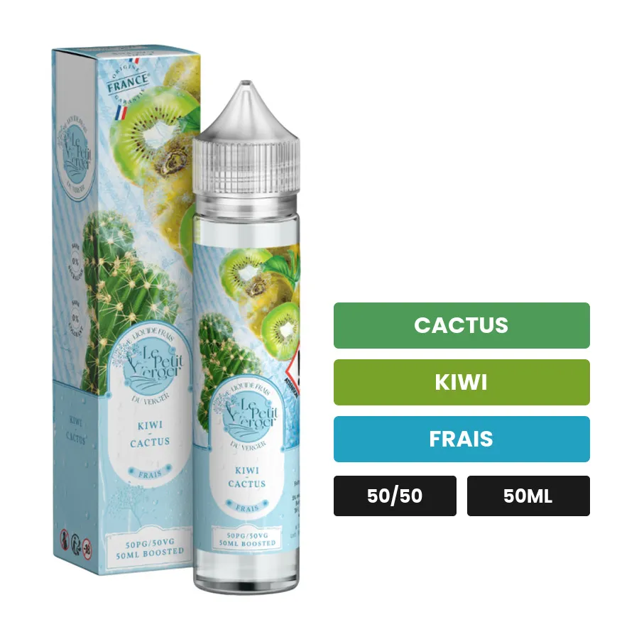 E-liquide Kiwi Cactus de Savourea, 50 ml, saveurs cactus, kiwi et frais.