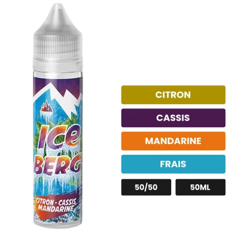 E-liquide Citron Cassis Mandarine Iceberg d'O'Jlab, 50 ml, saveurs citron, cassis, mandarine et 1 autre.