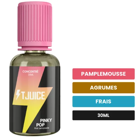 Arome concentre Pinky Pop de T-Juice, 30 ml, saveurs pamplemousse, agrumes et frais.