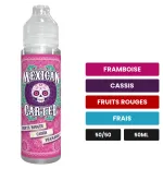 E-liquide Fruits Rouges Cassis Framboise de Mexican Cartel, 50 ml, saveurs framboise, cassis, fruits rouges et 1 autre.