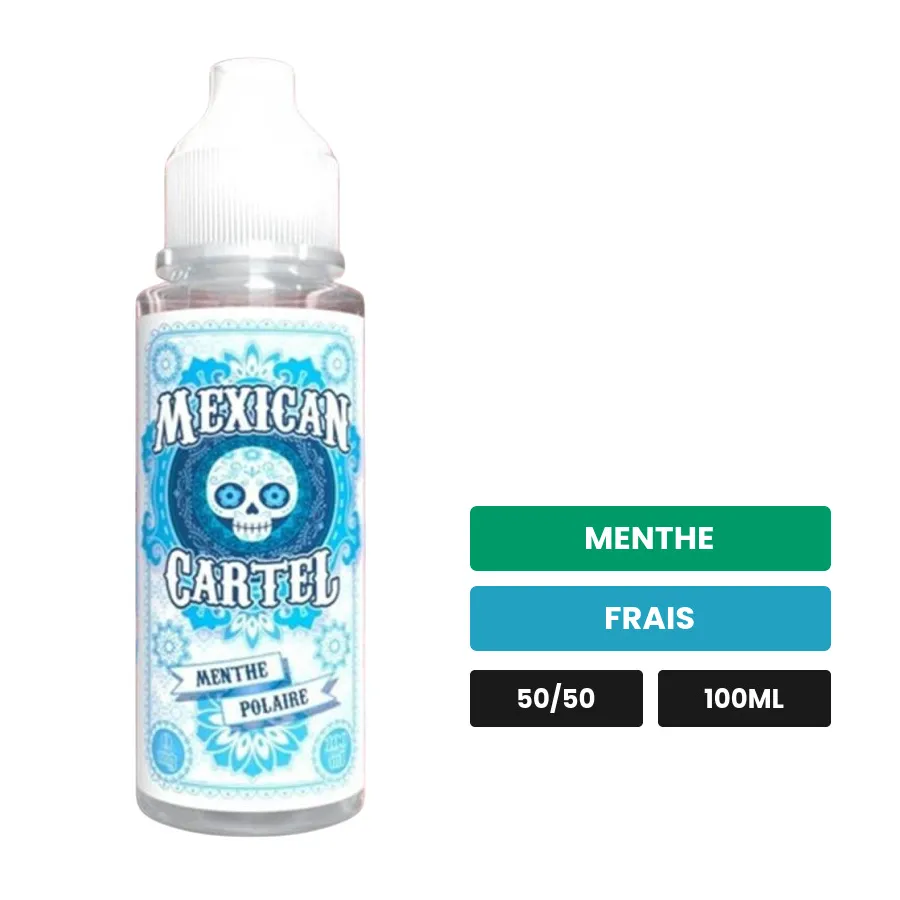 E-liquide Menthe Polaire de Mexican Cartel, 100 ml, saveurs menthe et frais.