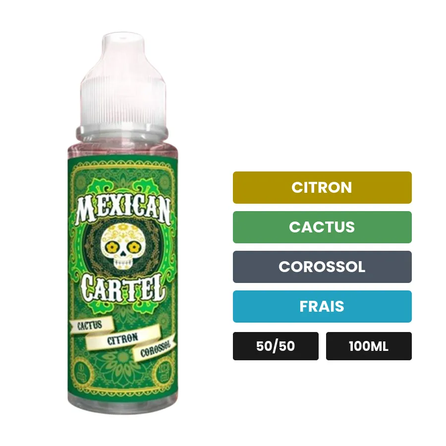 E-liquide Cactus Citron Corossol de Mexican Cartel, 100 ml, saveurs citron, cactus, corossol et 1 autre.