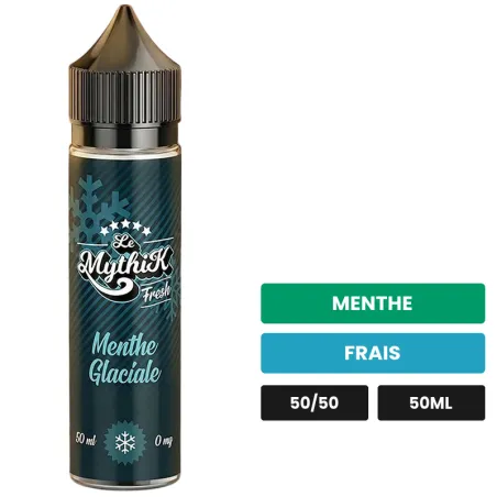 E-liquide Le Mythik Menthe Glaciale, 50 ml, saveurs menthe et frais.