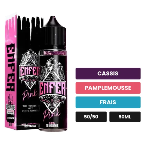 E-liquide Pink de Vape 47, 50 ml, saveurs cassis, pamplemousse et frais.