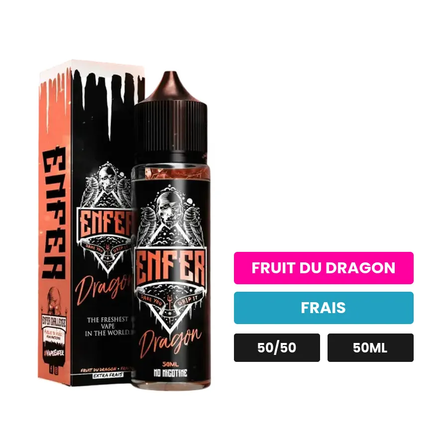 E-liquide Dragon de Vape 47, 50 ml, saveurs fruit du dragon et frais.