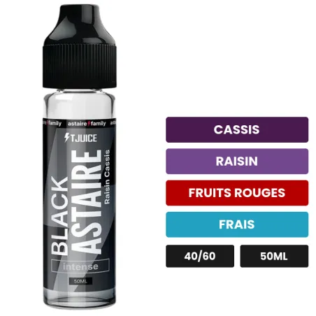 E-liquide Black Astaire de T-Juice, 50 ml, saveurs cassis, raisin, fruits rouges et 1 autre.