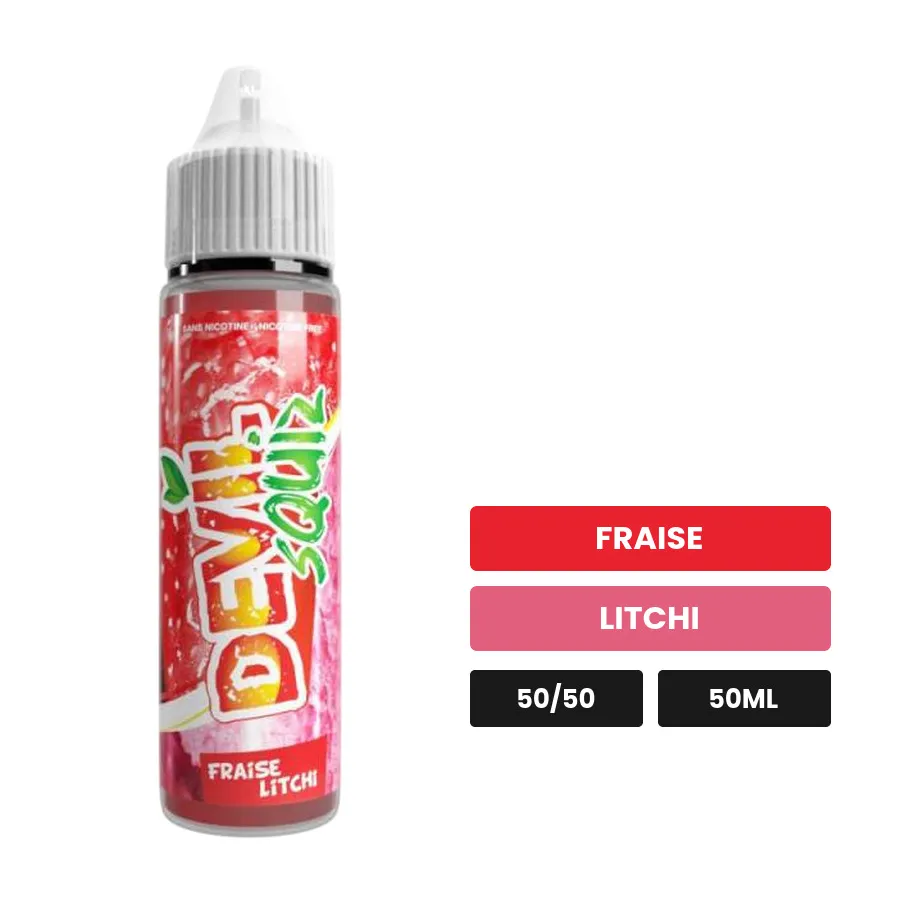 E-liquide Fraise Litchi de Devil Original, 50 ml, saveurs fraise et litchi.