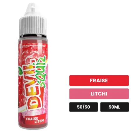 E-liquide Fraise Litchi de Devil Original, 50 ml, saveurs fraise et litchi.