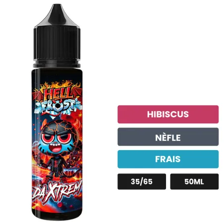 E-liquide Da Xtrem de Knoks, 50 ml, saveurs hibiscus, nèfle et frais.