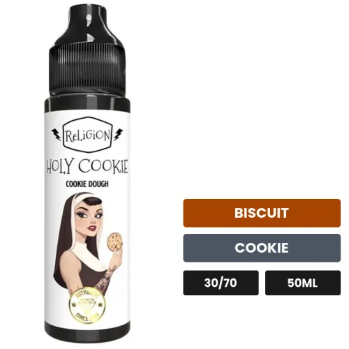 E-liquide Holy Cookie de Religion Juice, 50 ml, saveurs biscuit et cookie.