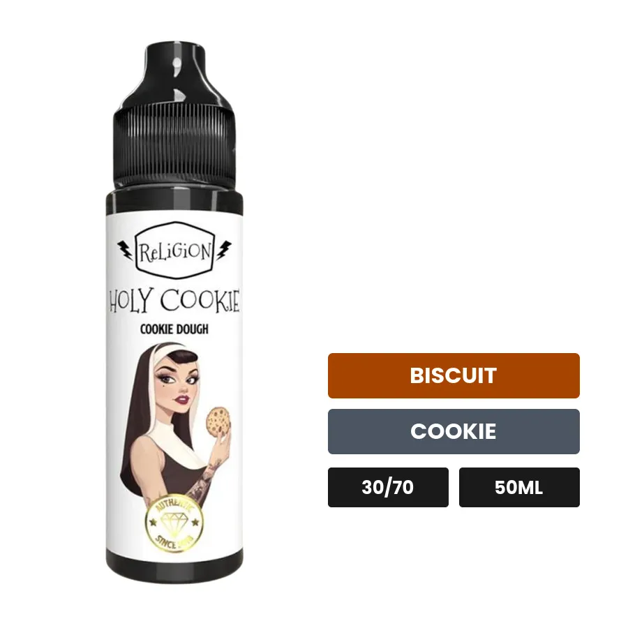 E-liquide Holy Cookie de Religion Juice, 50 ml, saveurs biscuit et cookie.